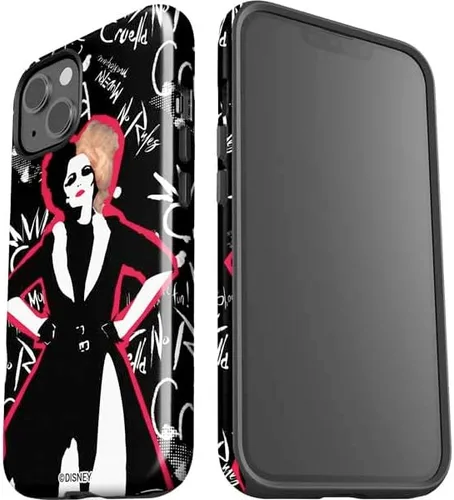 Vista 4 de Skinit Impact - Funda compatible con iPhone 14 Plus, diseño animado de Disney Cruella con licencia oficial Negro - L06