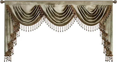 Vista 25 de VOGOL Cenefa de cortinas de terciopelo grueso para dormitorio, cenefas de cascada de lujo con aislamiento térmico dorado para sala de estar formal