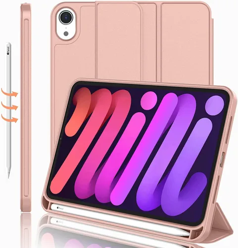 Vista 33 de iMieet Funda para iPad mini 7 2024 (A17 Pro), iPad mini 6 (8.3 pulgadas, modelo 2021), iPad mini 7ª/6ª generación con soporte para lápices, funda