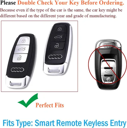 Vista 2 de SANRILY Funda para llavero Audi 2018-2019, carcasa de TPU suave de protección completa compatible con Audi A8 A7 A6 A6L C8 Q8 2020 con control Azul