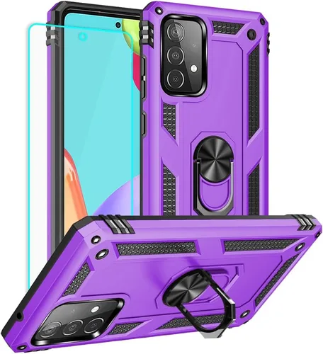 Vista 12 de Yiakeng Funda para Samsung A52, Galaxy A52 con protector de pantalla HD, fundas protectoras de grado militar con anillo para Samsung Galaxy A52 5G