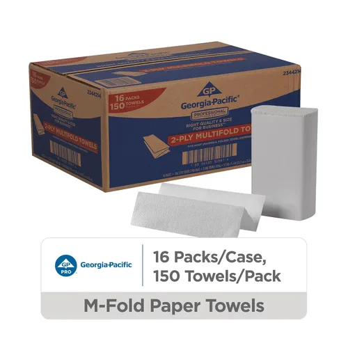 Vista 2 de GP Georgia-Pacific Professional Series Premium Toallas de Papel Multidobladas de 2 Capas por GP PRO, Blanco, 2344214, 150 Toallas Por Paquete, 16
