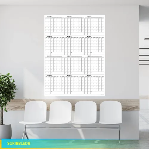Vista 8 de Calendario grande de pizarra blanca de 36 x 48 pulgadas, calendario de borrado en seco para pared, calendario de pared grande de borrado en seco