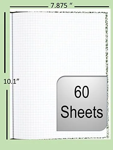 Vista 3 de National Composition Lab - Cuaderno con regla cuadrille, cubierta verde, (60) hojas de 10.13 x 7.88