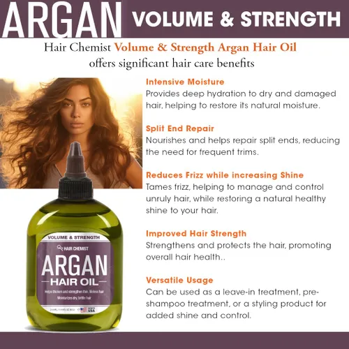 Vista 4 de Hair Chemist Aceite para el cabello Volumen y Fuerza - Aceite de Argán 7.1 oz.
