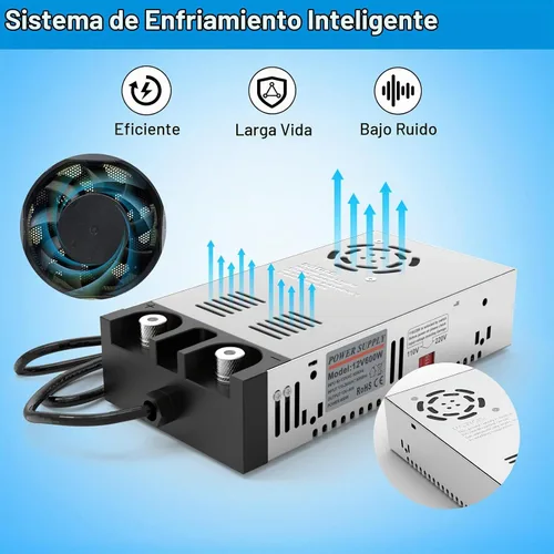 Vista 4 de IMAYCC Convertidor de CA a CC - Fuente de alimentación de 110 V a 12 V, transformador convertidor universal de 120 V a 12 V, corriente máxima 50 A