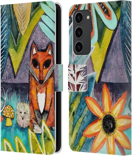 Vista 12 de Head Case Designs Officially Licensed Wyanne Blue Watercolour Bear Animals 2 Leather Wallet Case Compatible with Samsung Galaxy S23+ 5G
