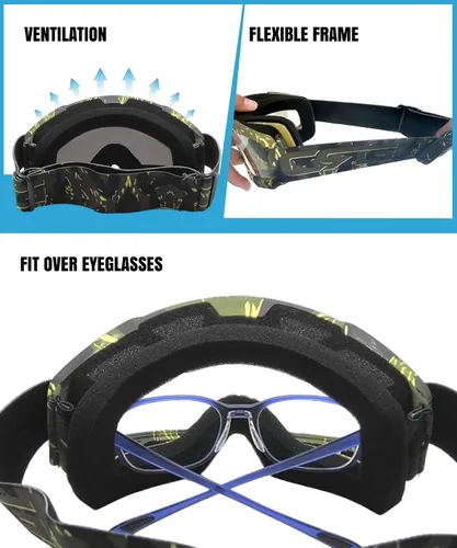 Vista 4 de CRG Sports Gafas de motocicleta ATV Dirt Bike Off Road Racing Motocross gafas para hombres, mujeres y adultos
