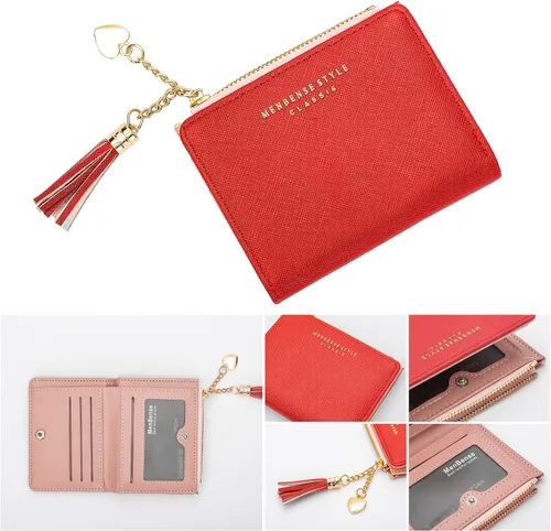 Vista 4 de Llavero pulsera con bolsillo para tarjetero, llavero con borla, llavero para mujer