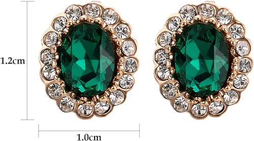 Vista 28 de Yoursfs Austria - Aretes de clip de cristal para mujer, chapados en oro de 18 quilates, joyería de moda con halo de circonita cúbica, aretes sin
