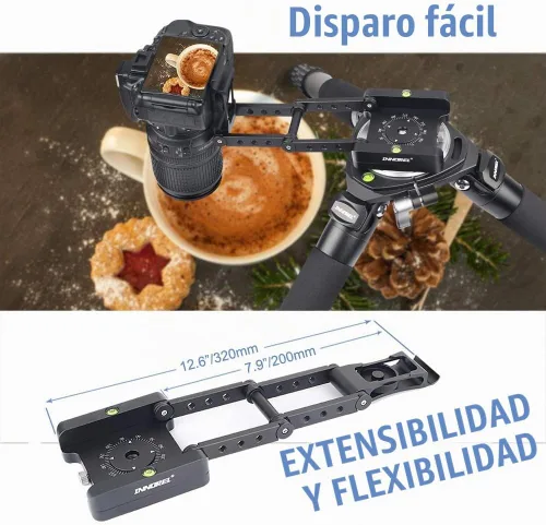 Vista 5 de Z-Flex - Cabezal de trípode inclinable, INNOREL MH5, aleación de aluminio CNC, todo metal, flexible, plegable, Z Pan de rotación horizontal de 360°