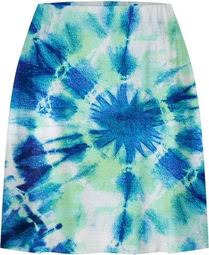 Vista 4 de DASAYO Faldas de tenis con cintura elástica y teñido anudado para mujer, pantalones cortos deportivos de voleibol, entrenamiento 2 en 1, pantalones