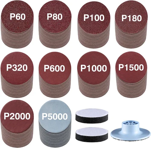 Vista 9 de LET'S RESIN LRP-2393 Kit de accesorios de lijadora de resina 4 en 1, 203 piezas de lijas de gancho y bucle de 2 pulgadas, disco de lijado y 2