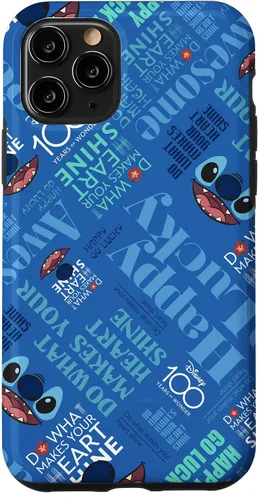 Vista 10 de Funda para iPhone 15 Disney 100 Stitch Smile Haz lo que hace que tu corazón brille D100