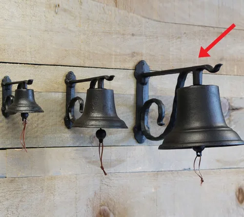 Vista 4 de NACH JS-90-098 - Timbre rústico de hierro fundido, campanas de puerta grandes para hogares, campana de puerta de cocina, campana de cena, timbre