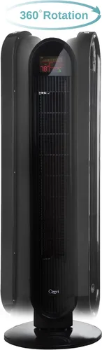 Vista 2 de Ozeri ventilador en torre de oscilación 360, con tecnología micro-blade de reducción de ruido