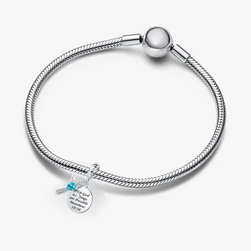 Vista 3 de QeenseKc Key to My Heart - Ala de ángel infinito con cristal transparente y oro rosa para pulsera europea