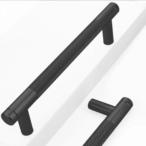 Vista 16 de Paquete de 12 pomos de gabinete de 1 pulgada moleteados negros para cajones y armarios, tiradores de bronce de aluminio (modernos 12, negro)