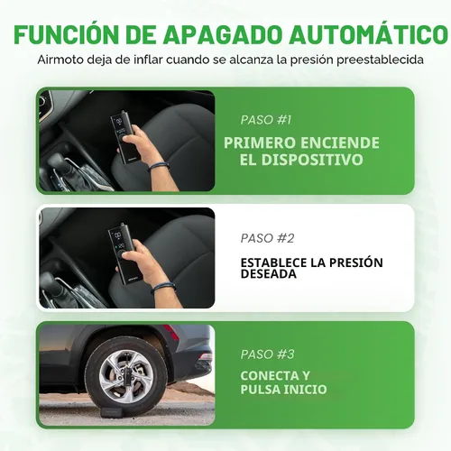 Vista 9 de Airmoto y Kit de Energía Paquete de Oferta - 1 paquete - Inflador de Neumáticos Compresor de Aire Portátil con Kit de Energía para Cargar