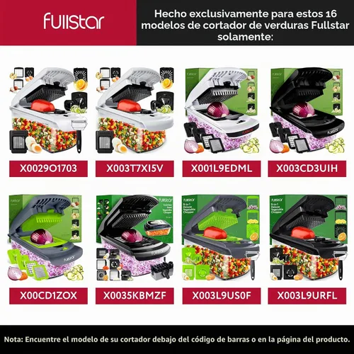Vista 3 de Fullstar Juego de repuesto de cuchillas – Solo compatible con modelos selectos de picador de verduras Fullstar – Juego de inserción de 2 piezas