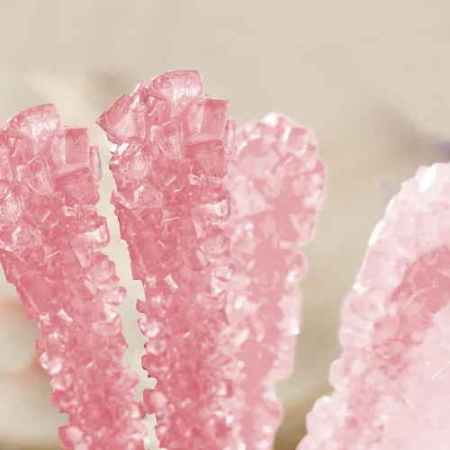 Vista 9 de Palitos de caramelo de roca extragrandes: 12 paletas de cereza rosa – envueltas individualmente – Palitos de caramelo de roca de cristal