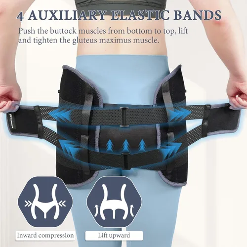 Vista 5 de Cinturón inflable de apoyo pélvico para mujeres y hombres, soporte de presión ajustable SI para recuperación posparto, corrección de inclinación