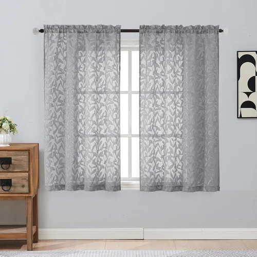Vista 26 de Gwine - Cortinas traslúcidas color verde salvia de 96 pulgadas de largo, 2