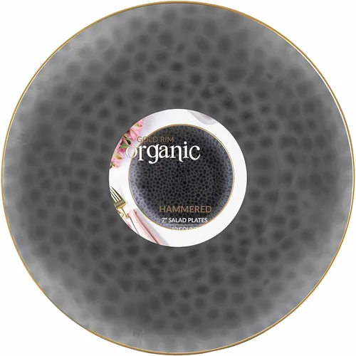 Vista 8 de PLASTICPRO Paquete de 30 platos de plástico martillado, platos de plástico desechables pesados, elegantes platos de fiesta transparentes martillados