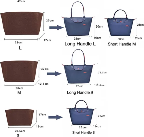 Vista 3 de Lckaey organizador tote para bolso longchamp inserto organizador monedero inserto 1028azul marino-S