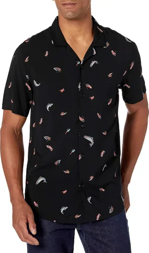 Vista 2 de Goodthreads Camisa hawaiana de manga corta con cuello de campamento para hombre