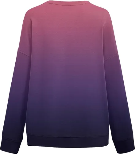 Vista 3 de Camiseta de manga larga para mujer, cuello redondo, ligera, elástica, cómoda, a la moda