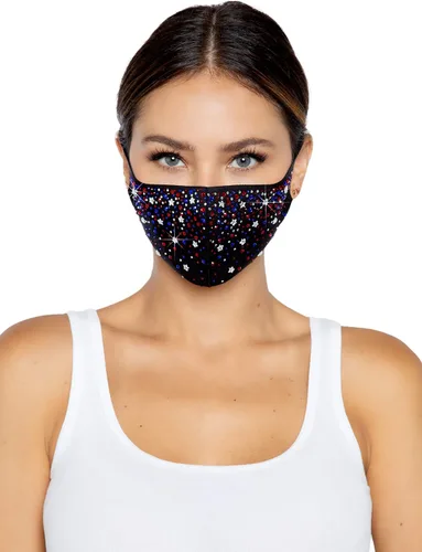 Vista 12 de Leg Avenue Mascarilla de moda con diamantes de imitación para mujer