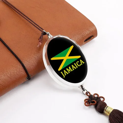 Vista 5 de Colgante de coche con bandera de Jamaica, espejo retrovisor, dije de la suerte, adorno colgante colgante para mujeres y hombres, regalo elipse