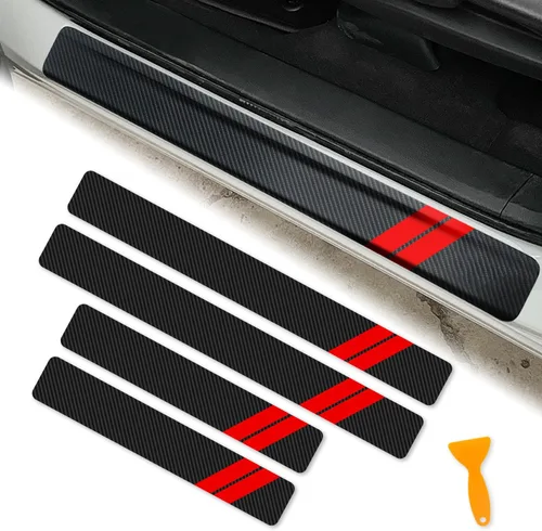 Vista 8 de Protector de Umbral de Puerta para Dodge Charger Challenger Durango Accesorios Protector de Entrada de Puerta de Automóvil con Raspador de Plástico