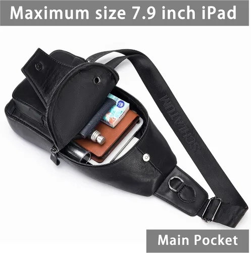 Vista 198 de LUKZIJAES Bolso bandolera de cuero genuino para hombre