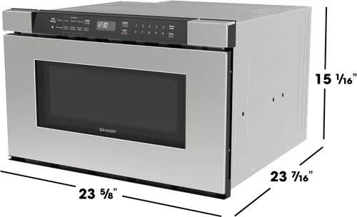 Vista 12 de Sharp SMD2420MS - Horno de microondas integrado con cajón de 24 pulgadas, 1.2 pies cúbicos, acero inoxidable, panel de control táctil, tecnología
