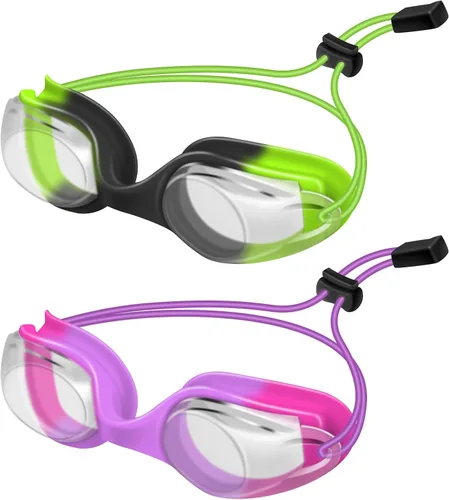 Vista 11 de Gafas de natación para niños, paquete de 2 gafas de natación de protección completa, sin fugas, antivaho para niños de 3 a 14 años