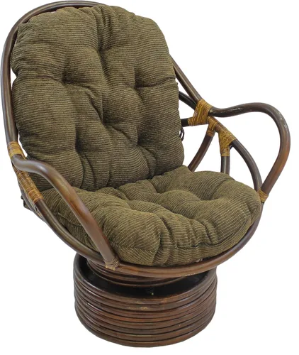 Vista 4 de Blazing Needles Cojín de chenilla jacquard estampada para silla mecedora giratoria, 48" x 24", Antiquity Antigüedad