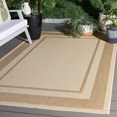 Vista 24 de SAFAVIEH Alfombra lavable al aire libre Courtyard Collection - 2'3" x 5', beige y negro, no desprende pelusa y fácil de limpiar, ideal para patio