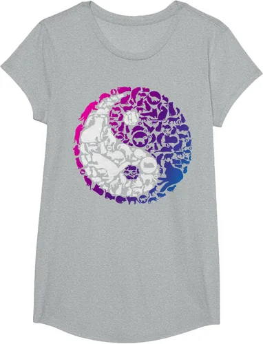 Vista 50 de Cute Kitty Cats and Zen Spirit Peace & Love Yin Yang - Camiseta de gato Negro