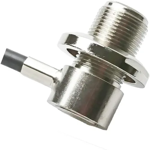 Vista 2 de Soporte de antena para vehículo SO-239 UHF Hembra Mamparo de ángulo recto a conector macho UHF PL-259 con cable coaxial RG58/U de 15 pies (4.5M)