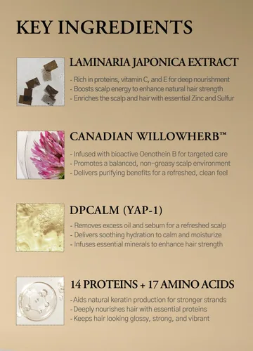 Vista 5 de laferme Laminaria Champú con ingrediente orgánico, champú clarificador coreano, hidratante para cabello seco, fortalecimiento para cabello débil