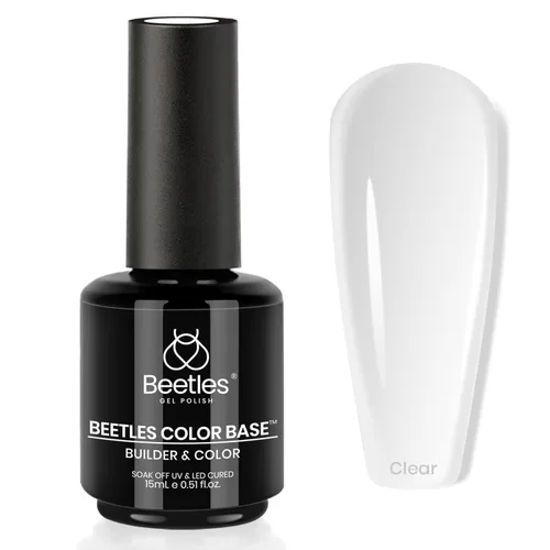 Vista 15 de Beetles - Esmalte de uñas en gel base color nude, 15 ml, base de goma 5 en 1, marrón neutro claro, punta francesa, esmalte de uñas en gel Base