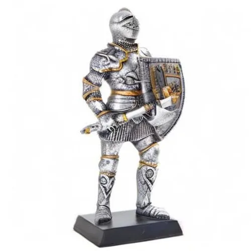 Vista 2 de CASA DE MUÑECAS MINIATURA 5" CABALLERO DE VALOR MEDIEVAL CON HACHA FIGURINA TRAJE DE ARMADURA