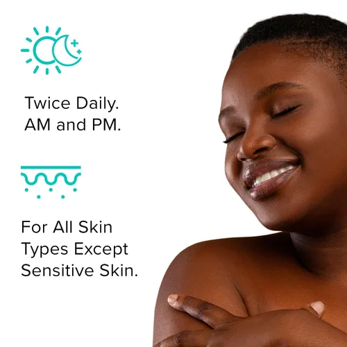 Vista 4 de ClarityRx Limpiar según sea necesario, 10% ácido glicólico exfoliante facial, limpiador facial iluminador natural a base de plantas para una piel