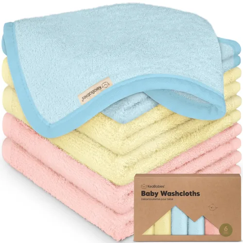Vista 25 de Paquete de 6 paños de viscosa suave y absorbente de bambú para cara, cuerpo, toallas de bebé para recién nacidos, niños, niños pequeños, bebés