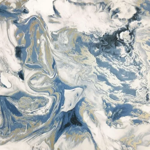Vista 9 de Muriva Elixir 166505 - Papel pintado de mármol azul marino/plateado metálico