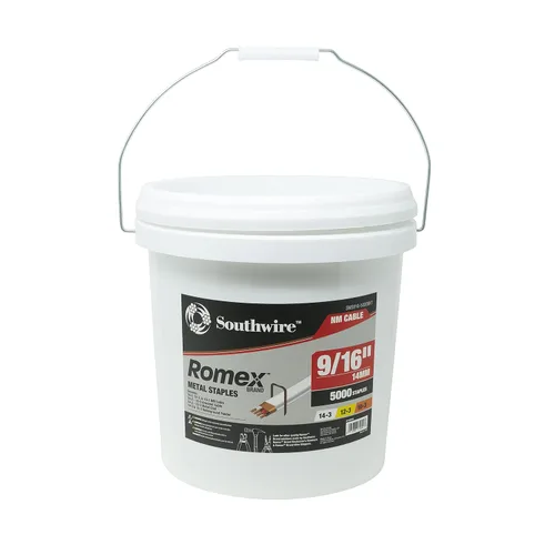 Vista 10 de Southwire SMS12-5000BKT Grapas de metal Romex™ de 1/2 pulgada, cubo de 5000 piezas