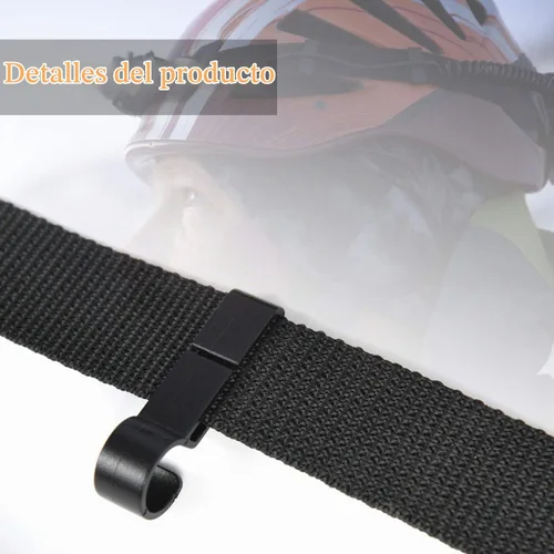 Vista 6 de Clips para faros con gancho para sombrero duro, accesorio de faro de casco duro