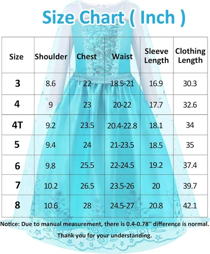 Vista 6 de Vestido de princesa para niñas, disfraz de Halloween, cosplay, ropa de fiesta de lentejuelas, traje de cumpleaños, azul